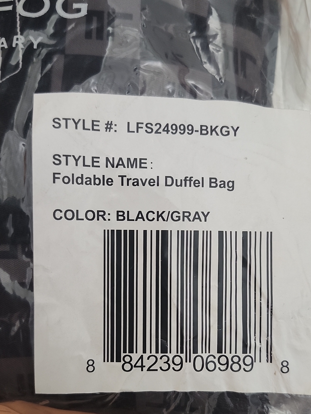 London Fog Gray & Black Logo-Print Travel Tote - Picture 4 of 4